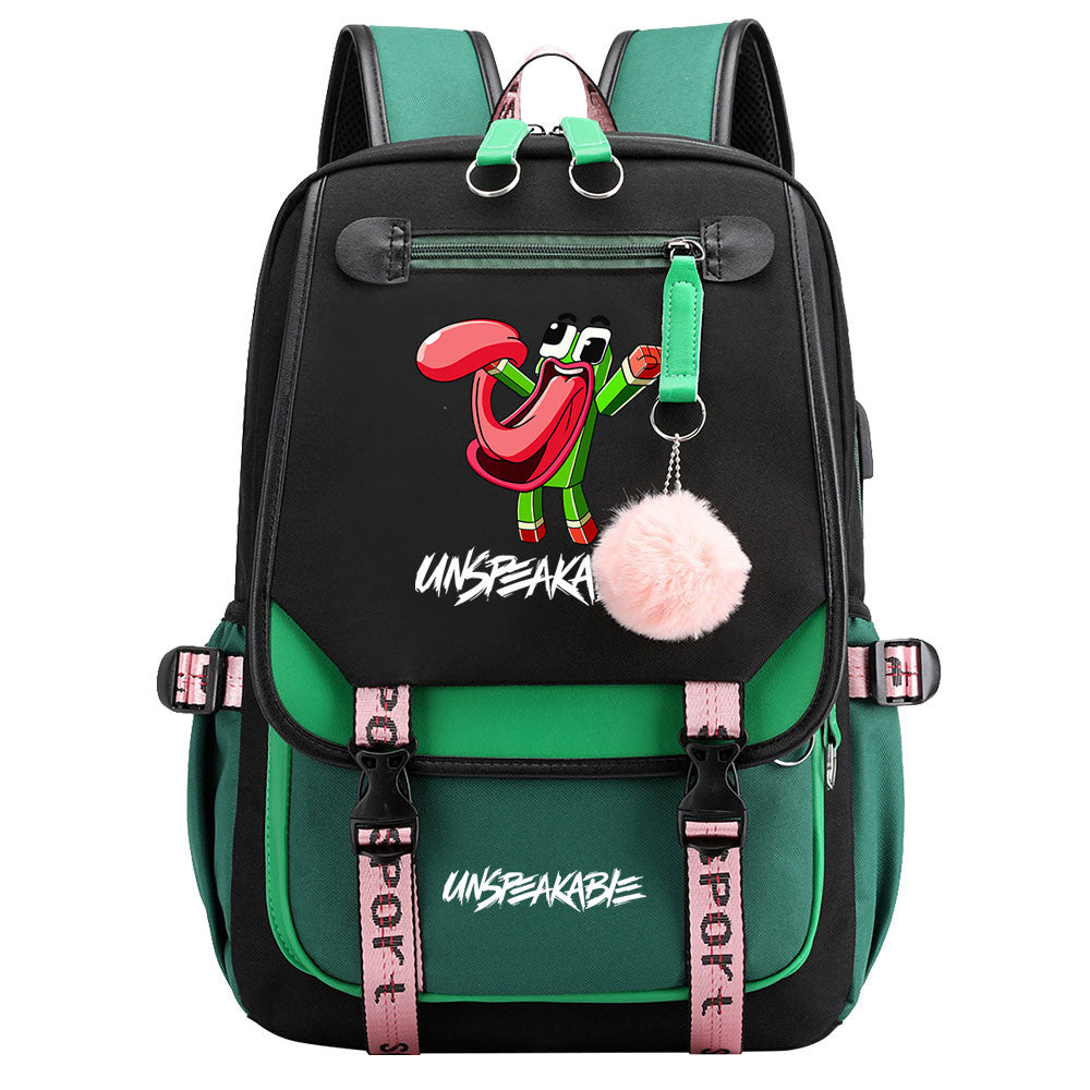 Unspeakable Waterproof Backpack School Notebook Travel Bag USB Charging
