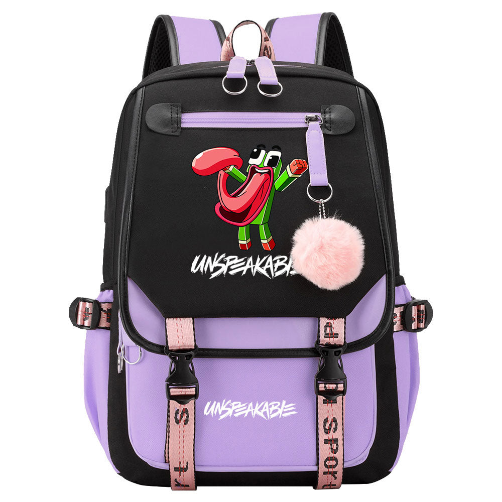 Unspeakable Waterproof Backpack School Notebook Travel Bag USB Charging