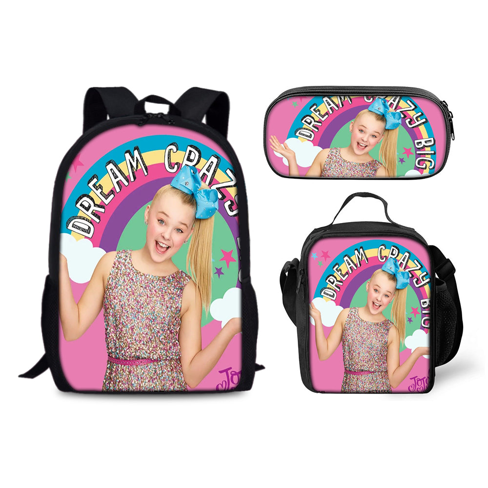 JoJo Siwa Superstar Backpack Schoolbag Lunch Bag Pencil Bag for Kids Students 3PCS