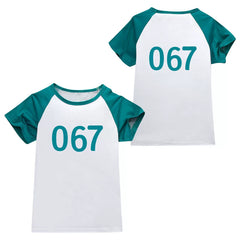 Squid Game Short Sleeve T-Shirts Boys Girls Halloween Fancy Cosplay Costume