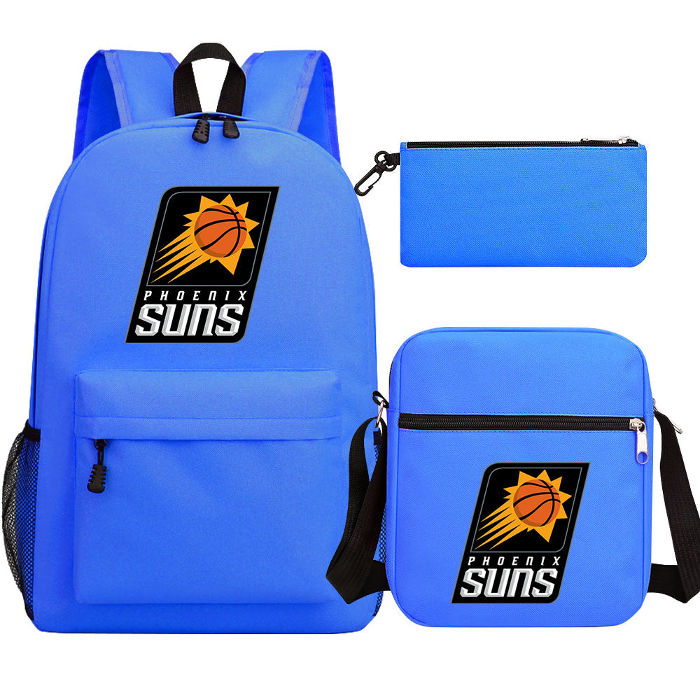 Phoenix Suns Schoolbag Backpack Shoulder Bag Pencil Bag 3pcs set for Kids Students