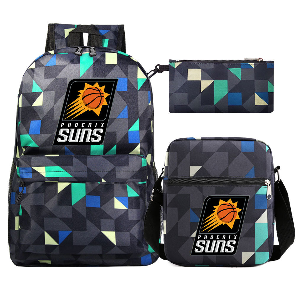 Phoenix Suns Schoolbag Backpack Shoulder Bag Pencil Bag 3pcs set for Kids Students