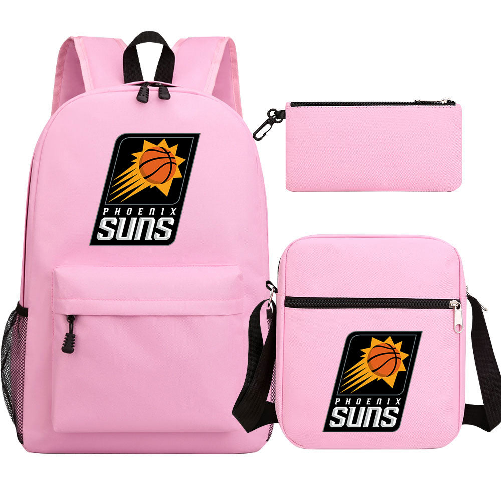 Phoenix Suns Schoolbag Backpack Shoulder Bag Pencil Bag 3pcs set for Kids Students