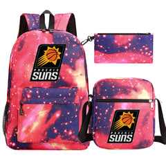 Phoenix Suns Schoolbag Backpack Shoulder Bag Pencil Bag 3pcs set for Kids Students