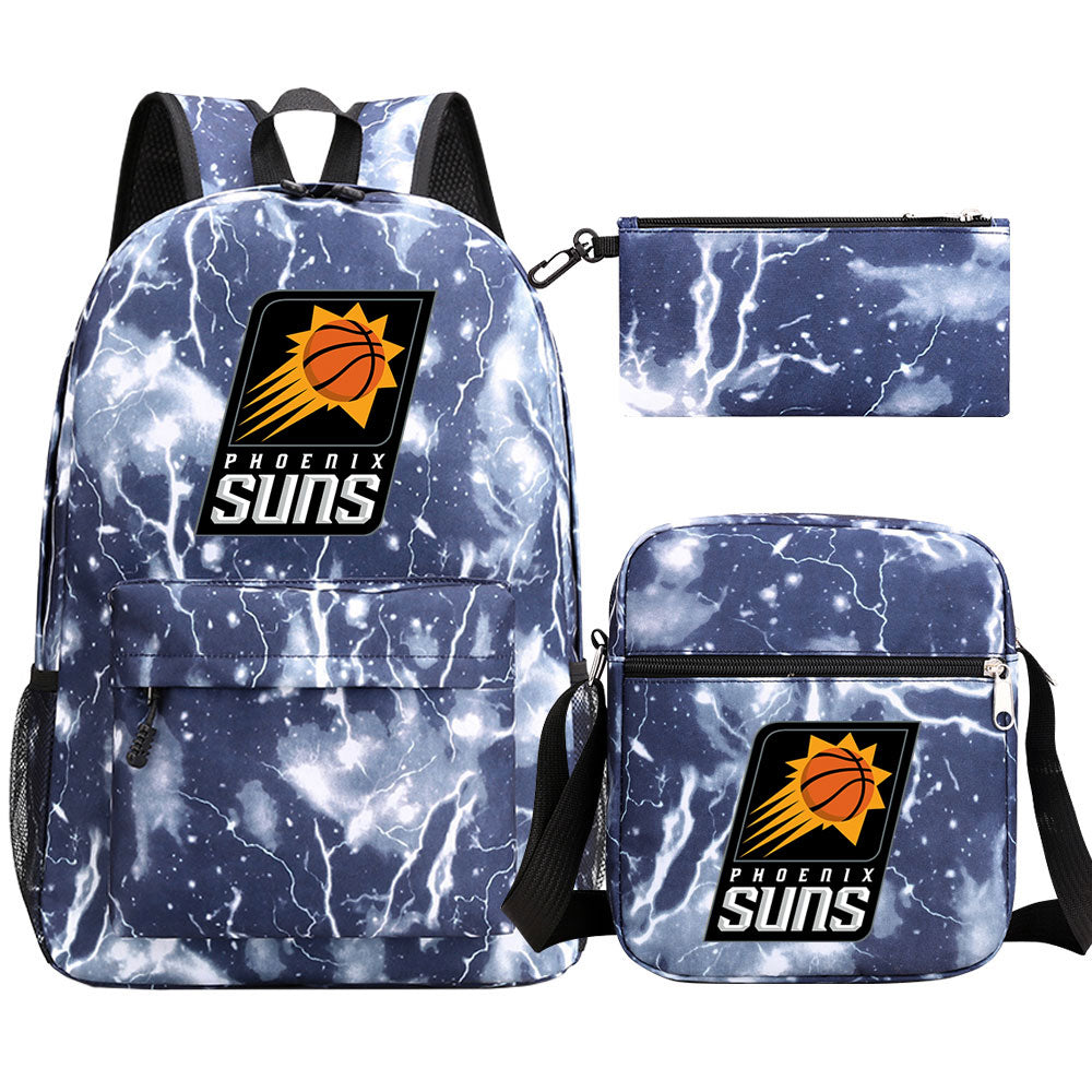 Phoenix Suns Schoolbag Backpack Shoulder Bag Pencil Bag 3pcs set for Kids Students