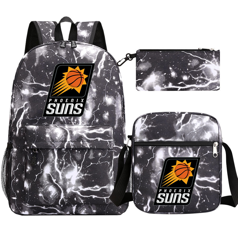 Phoenix Suns Schoolbag Backpack Shoulder Bag Pencil Bag 3pcs set for Kids Students