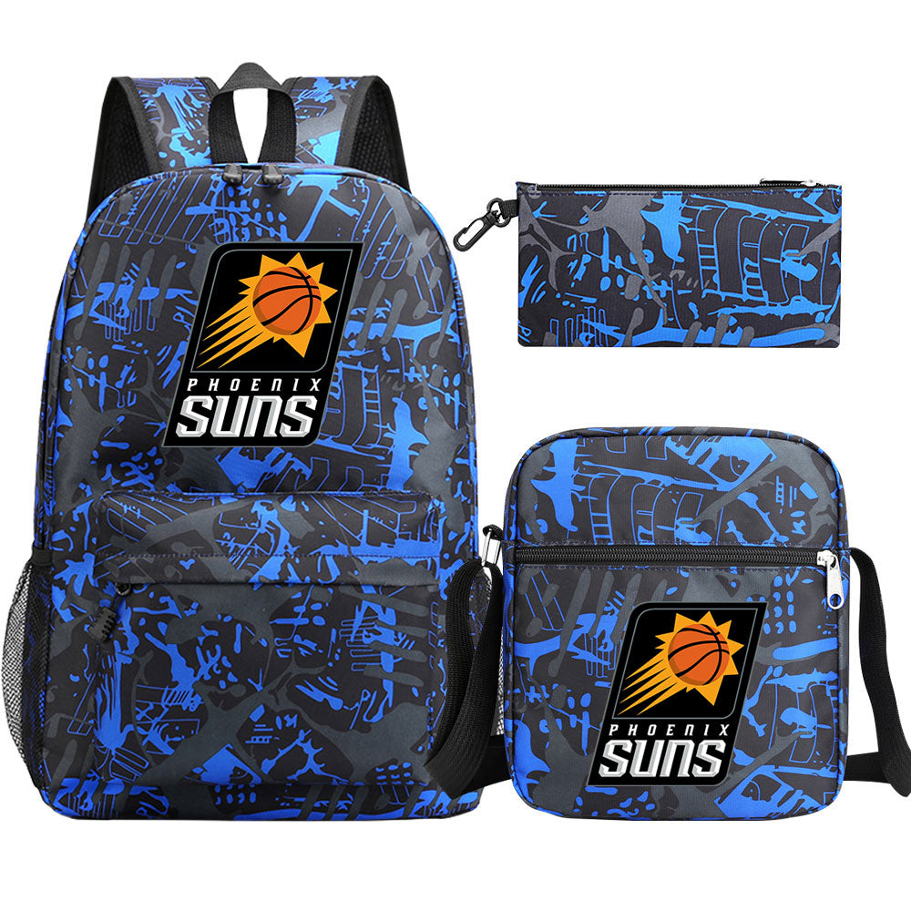 Phoenix Suns Schoolbag Backpack Shoulder Bag Pencil Bag 3pcs set for Kids Students