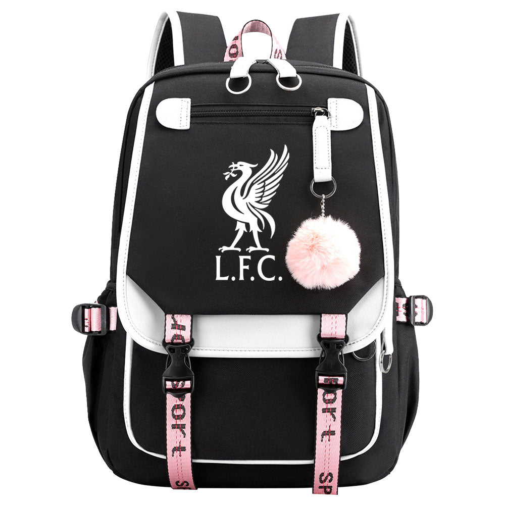 Liverpool Football Club Waterproof Backpack School Notebook Travel Bags USB Charging