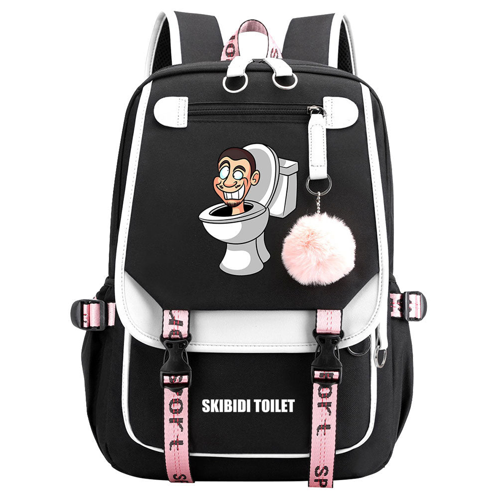 Skibidi Toilet Waterproof Backpack School Notebook Travel Bags USB Charging