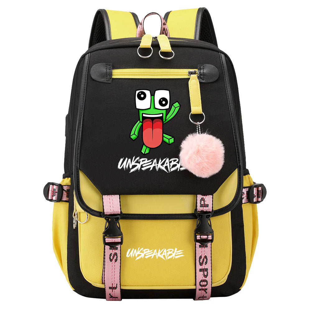Unspeakable Waterproof Backpack School Notebook Travel Bag USB Charging