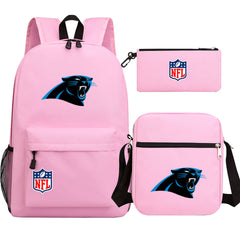 Carolina Panthers Football Team Printed Schoolbag Backpack Shoulder Bag Pencil Bag 3pcs set for Kids Students