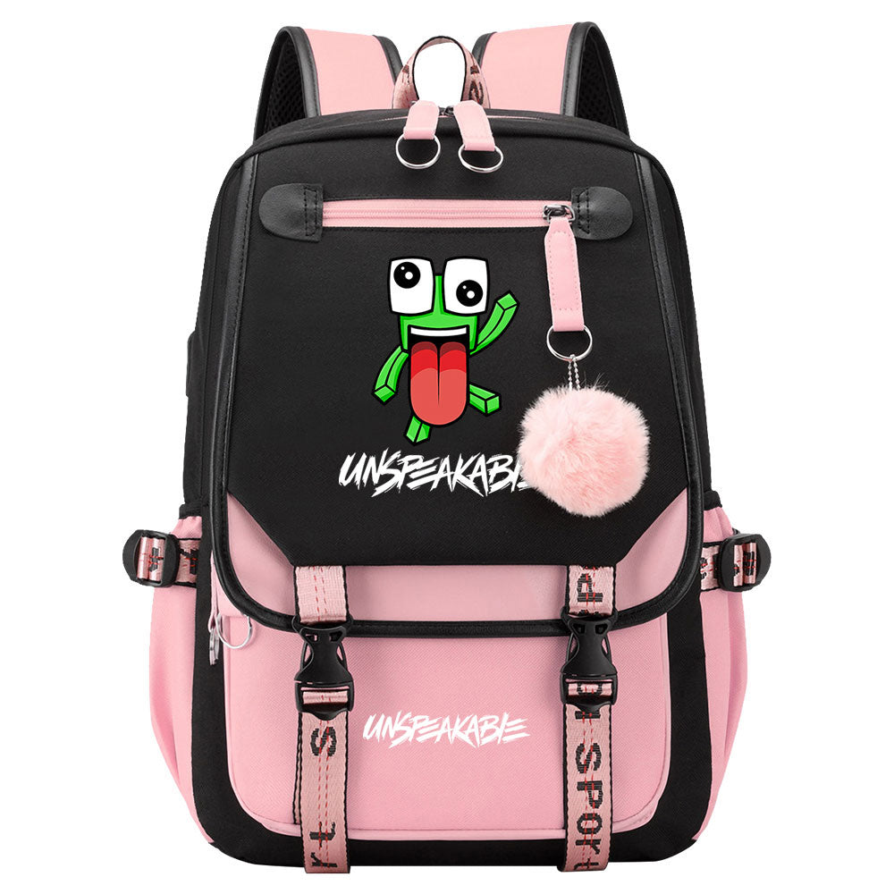 Unspeakable Waterproof Backpack School Notebook Travel Bag USB Charging