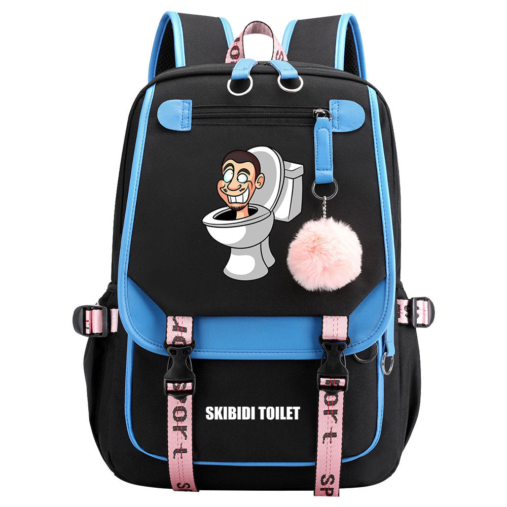 Skibidi Toilet Waterproof Backpack School Notebook Travel Bags USB Charging