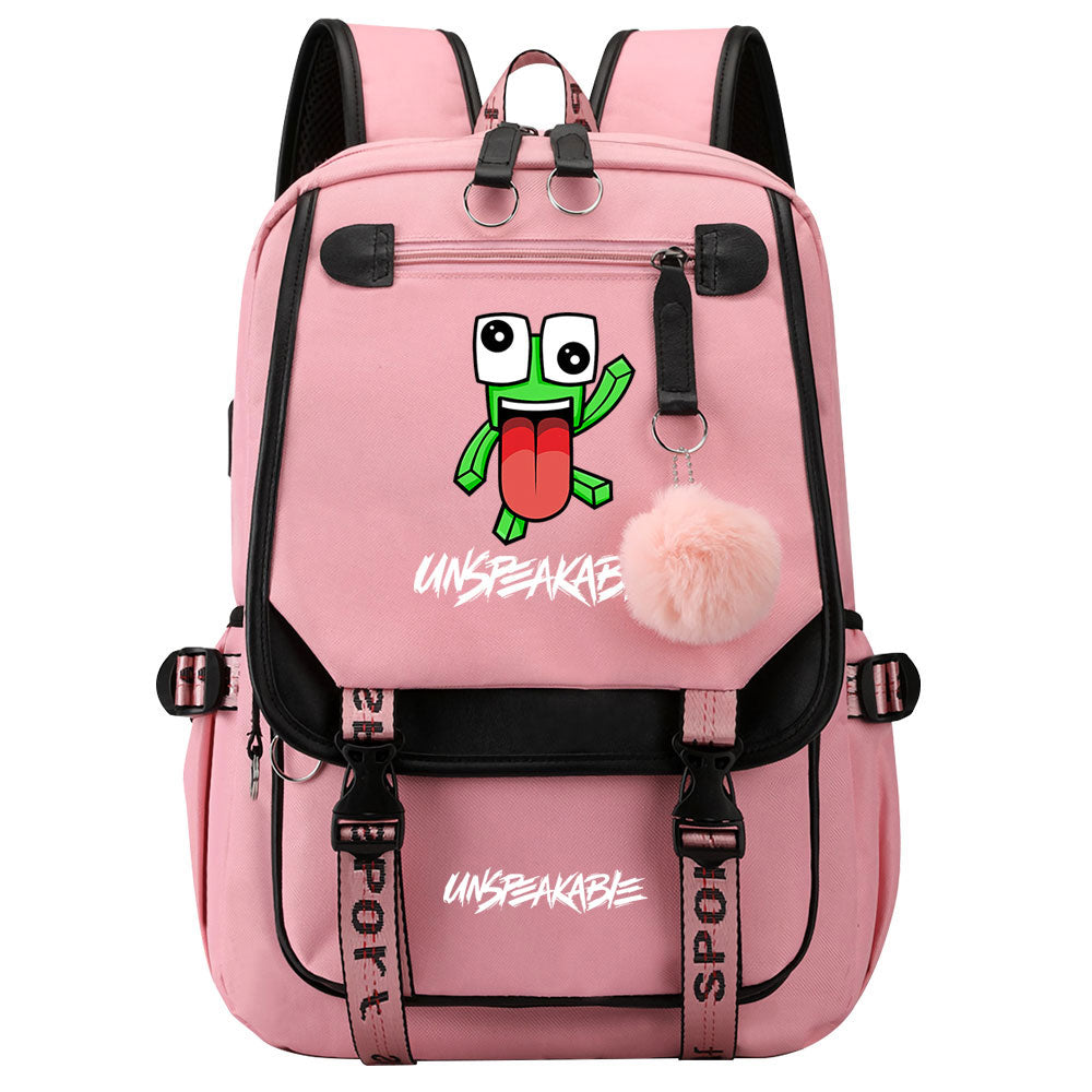 Unspeakable Waterproof Backpack School Notebook Travel Bag USB Charging
