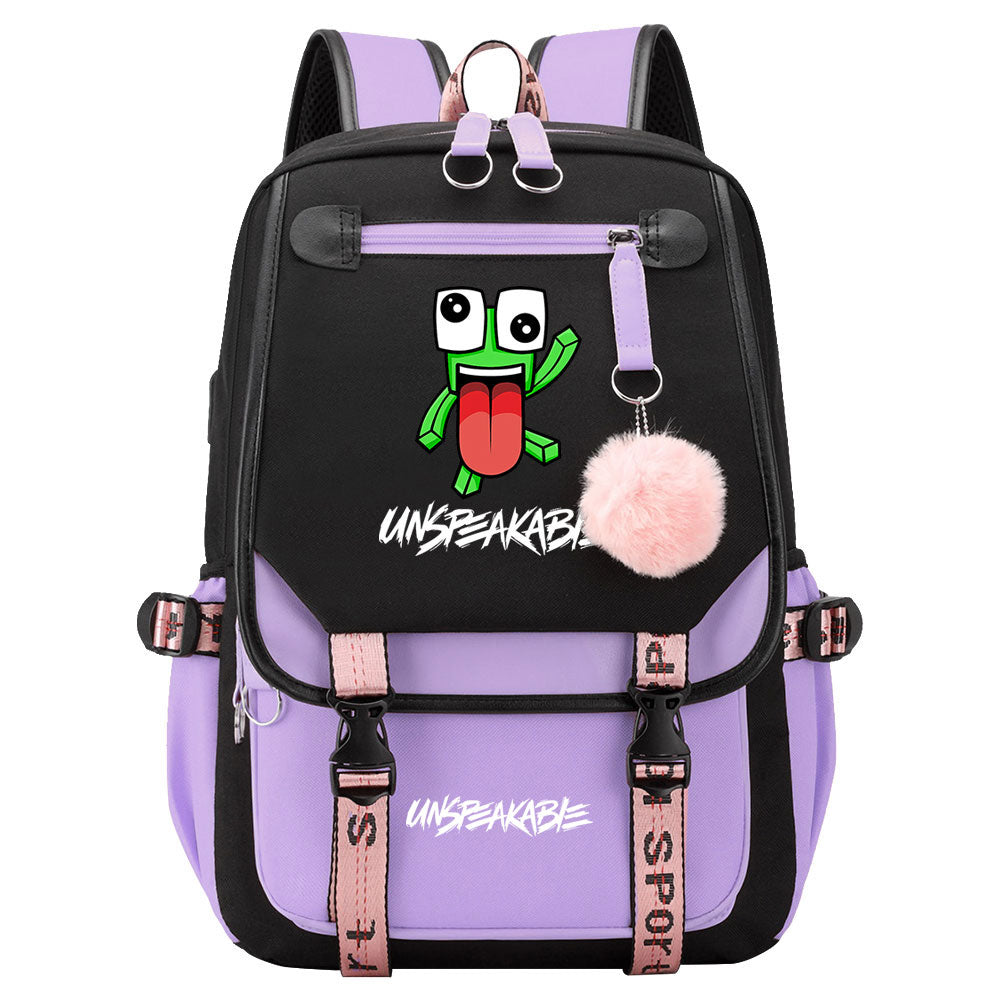 Unspeakable Waterproof Backpack School Notebook Travel Bag USB Charging