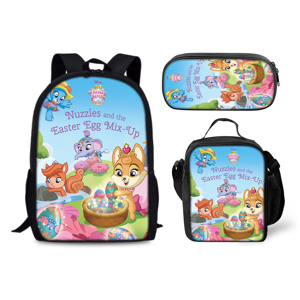 Whisker Haven Tales with the Palace Pets  Backpack Schoolbag Lunch Bag Pencil Bag for Kids Students 3PCS