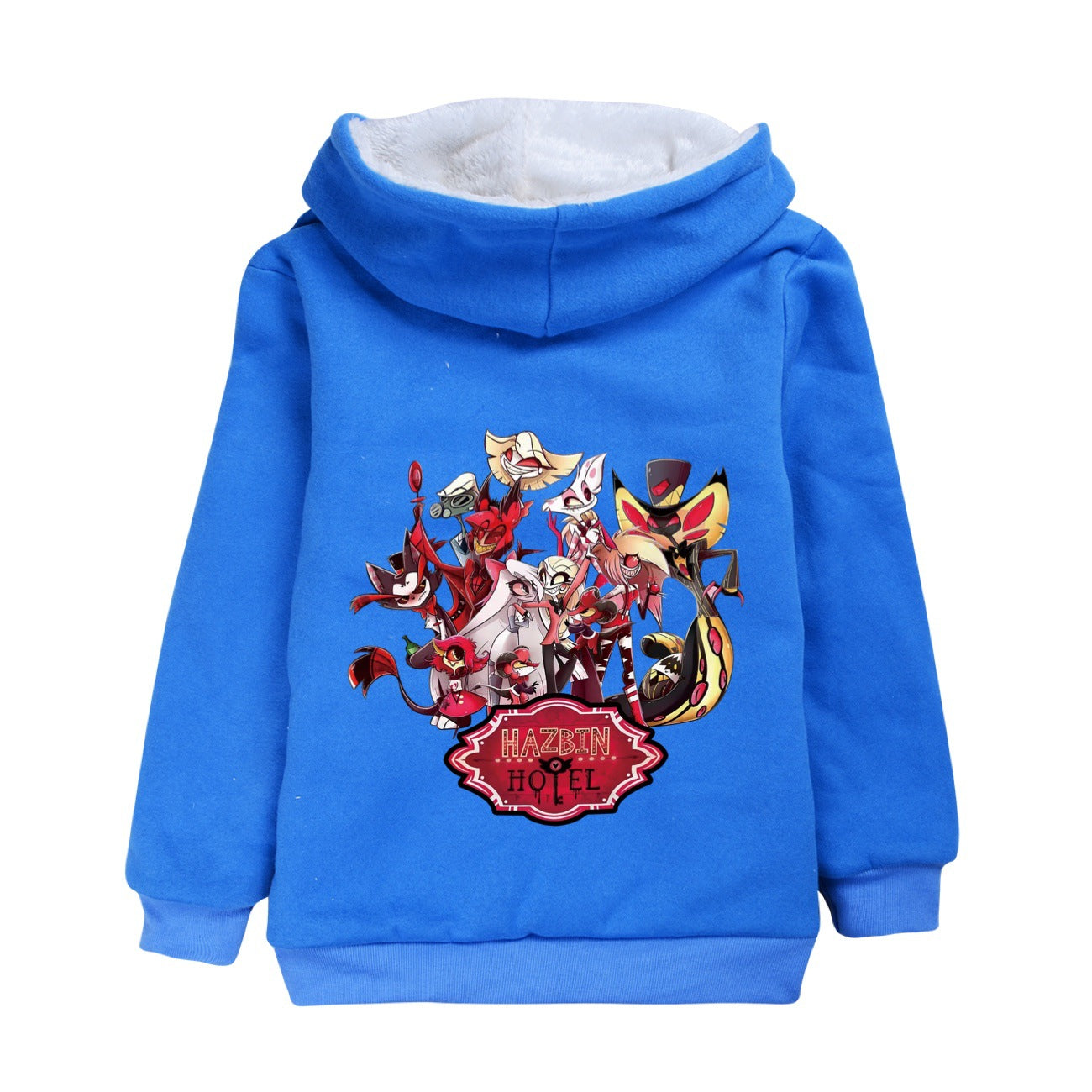 Hazbin Hotel Superstar Sherpa Lined Hoodie Fleece Sweatshirt Full Zip Hooded Jacket for Kids