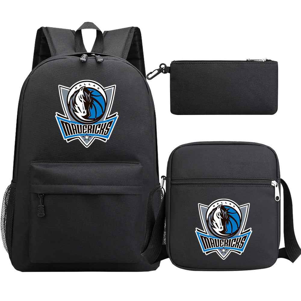 Dallas Mavericks Schoolbag Backpack Shoulder Bag Pencil Bag 3pcs set for Kids Students