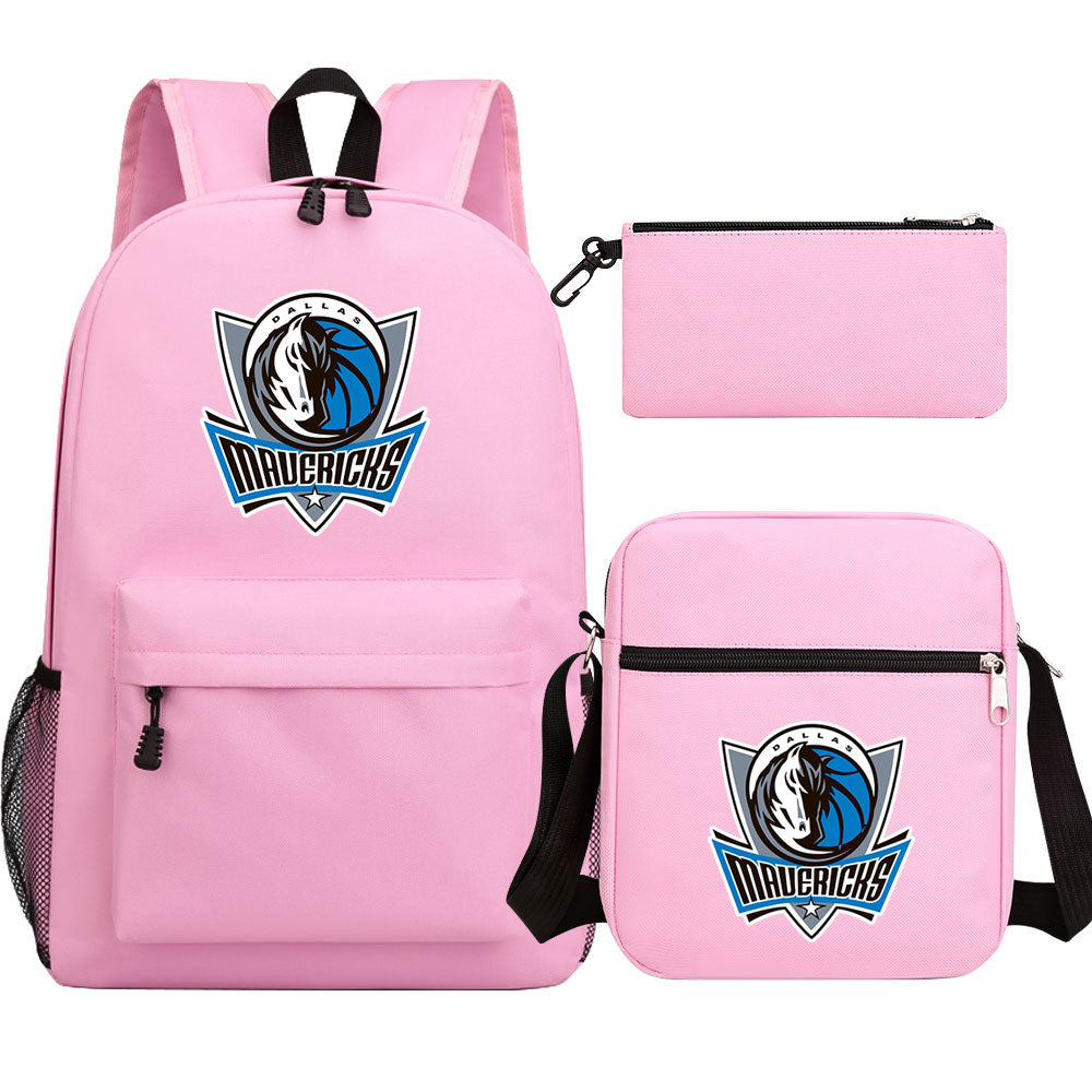 Dallas Mavericks Schoolbag Backpack Shoulder Bag Pencil Bag 3pcs set for Kids Students