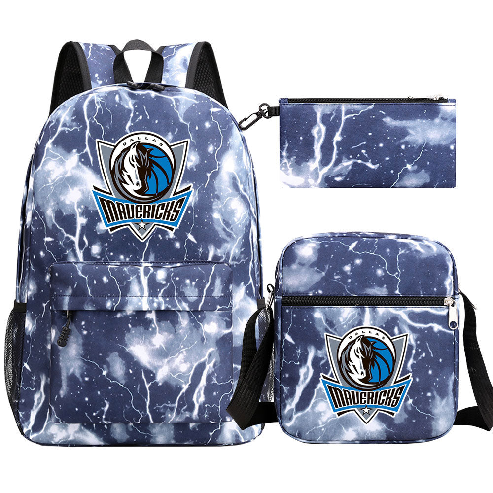 Dallas Mavericks Schoolbag Backpack Shoulder Bag Pencil Bag 3pcs set for Kids Students