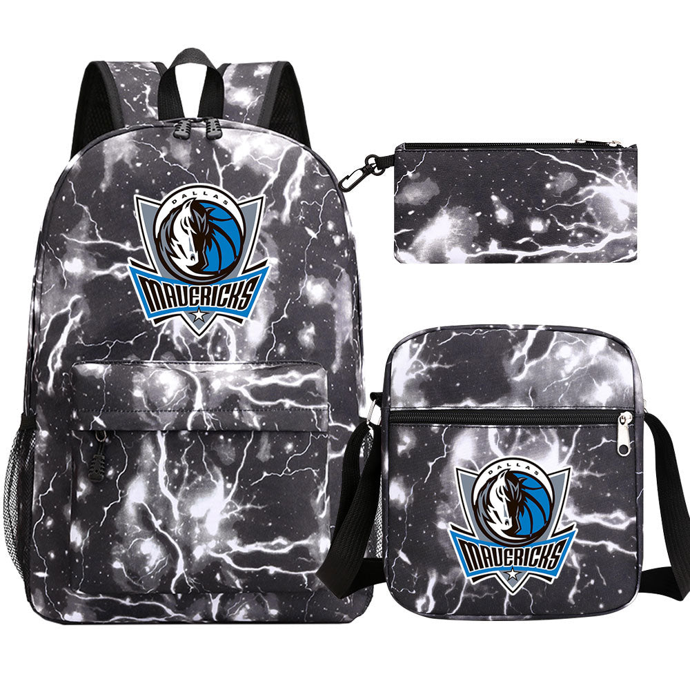 Dallas Mavericks Schoolbag Backpack Shoulder Bag Pencil Bag 3pcs set for Kids Students