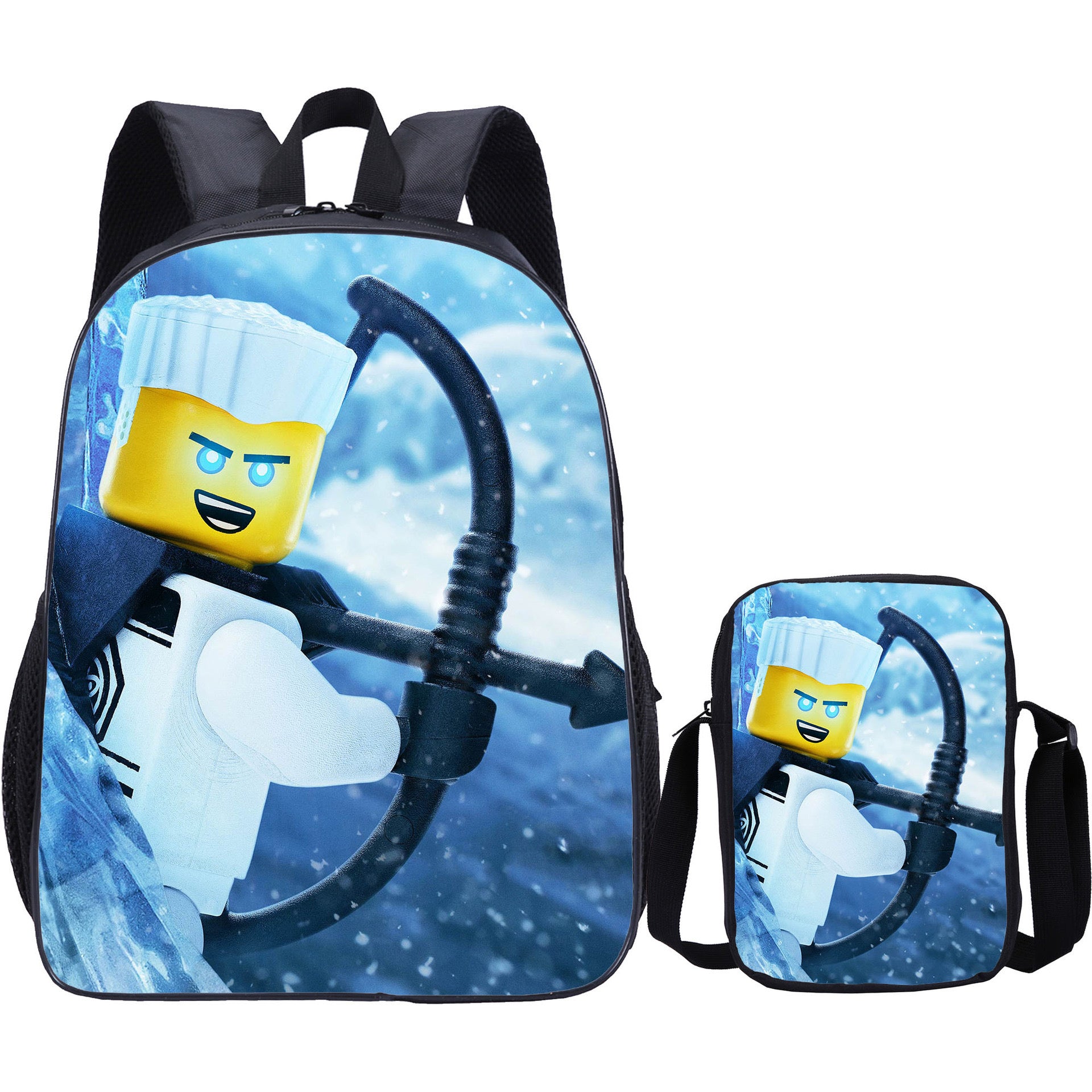 LEGO Ninjago Backpack Schoolbag Lunch Bag Pencil Bag for Kids Students 3PCS