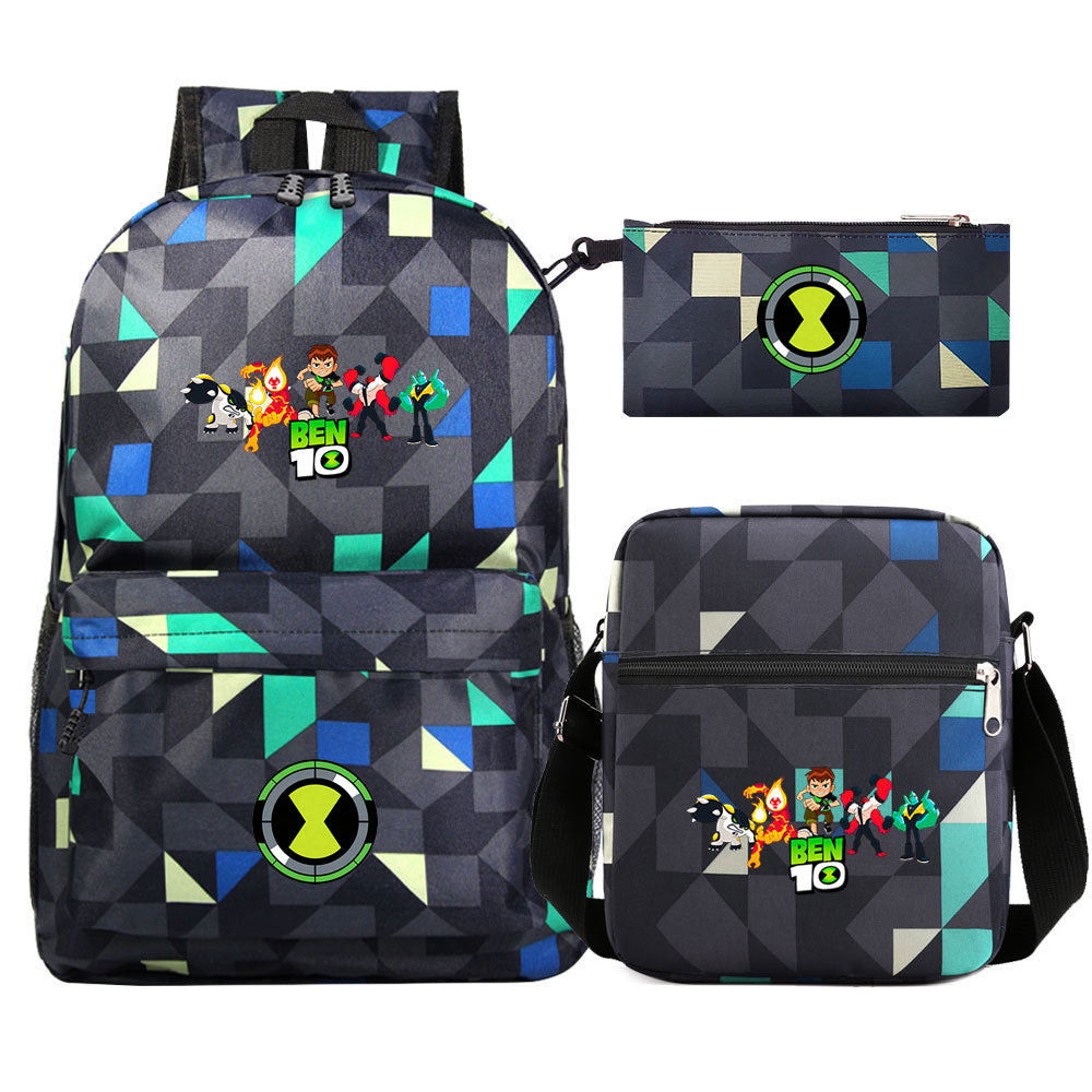 Ben 10 Schoolbag Backpack Shoulder Bag Pencil Bag 3pcs set for Kids Students