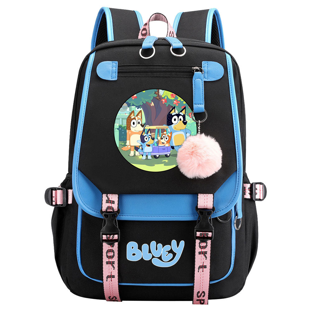 Blue Heeler Bingo Waterproof Backpack School Notebook Travel Bags USB Charging