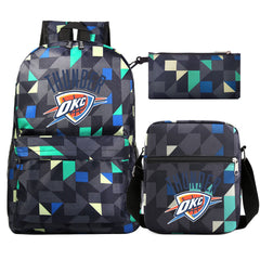 Oklahoma City Thunder Schoolbag Backpack Shoulder Bag Pencil Bag 3pcs set for Kids Students