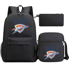 Oklahoma City Thunder Schoolbag Backpack Shoulder Bag Pencil Bag 3pcs set for Kids Students
