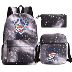 Oklahoma City Thunder Schoolbag Backpack Shoulder Bag Pencil Bag 3pcs set for Kids Students