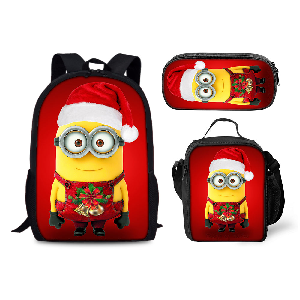 Minions Backpack Schoolbag Lunch Bag Pencil Bag for Kids Students 3PCS