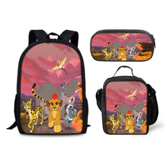 The Lion Guard Backpack Schoolbag Lunch Bag Pencil Bag for Kids Students 3PCS