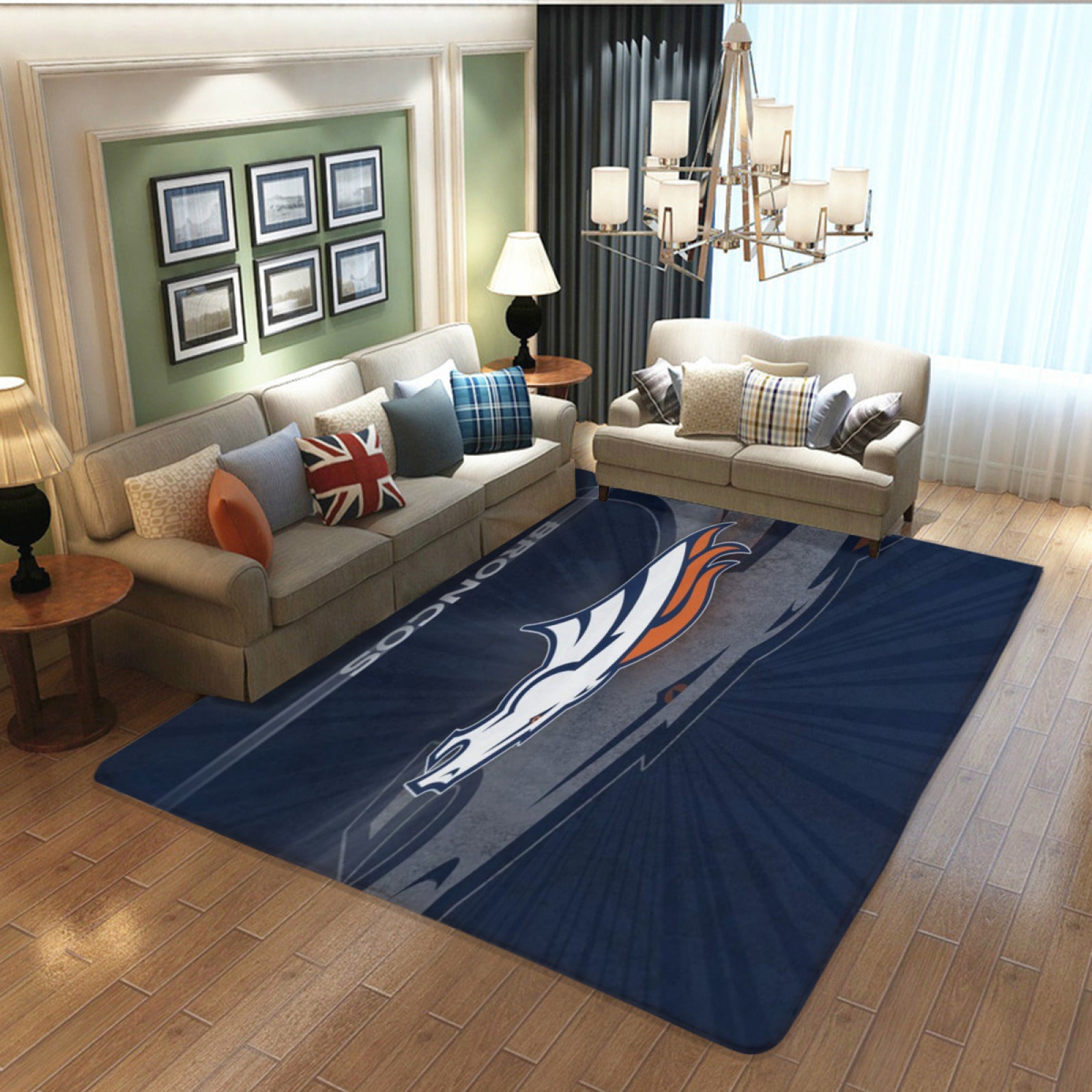 Denver Rugby Broncos Rugs Bedroom Living Room Bathroom Carpet Mat Rug