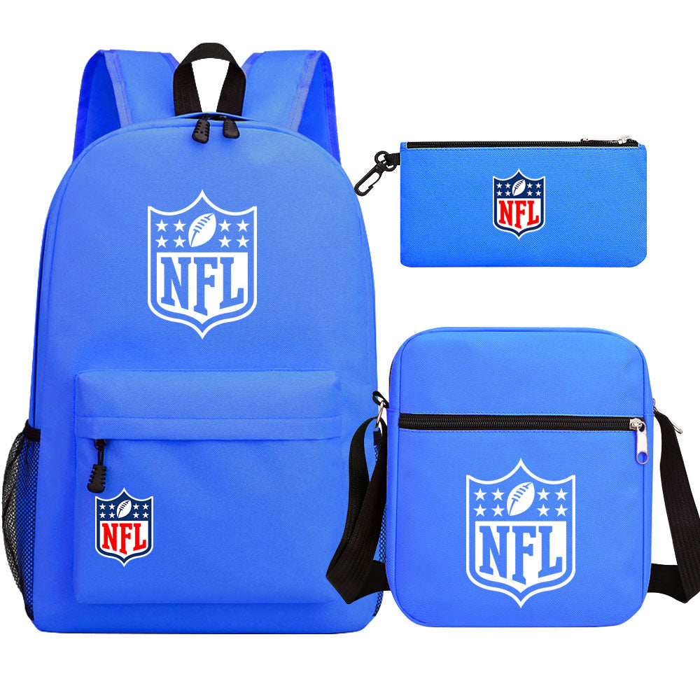 Football Team League Printed Schoolbag Backpack Shoulder Bag Pencil Bag 3pcs set for Kids Students