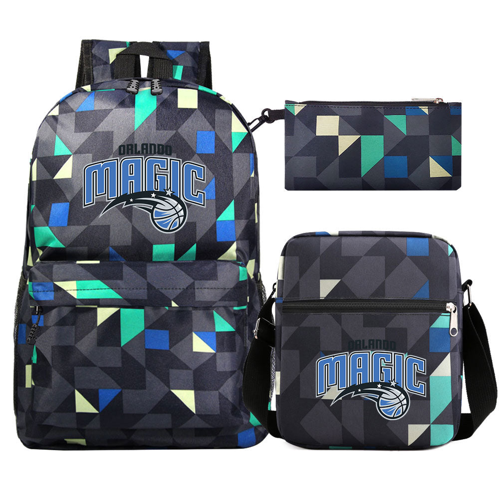 Orlando Magic Schoolbag Backpack Shoulder Bag Pencil Bag 3pcs set for Kids Students