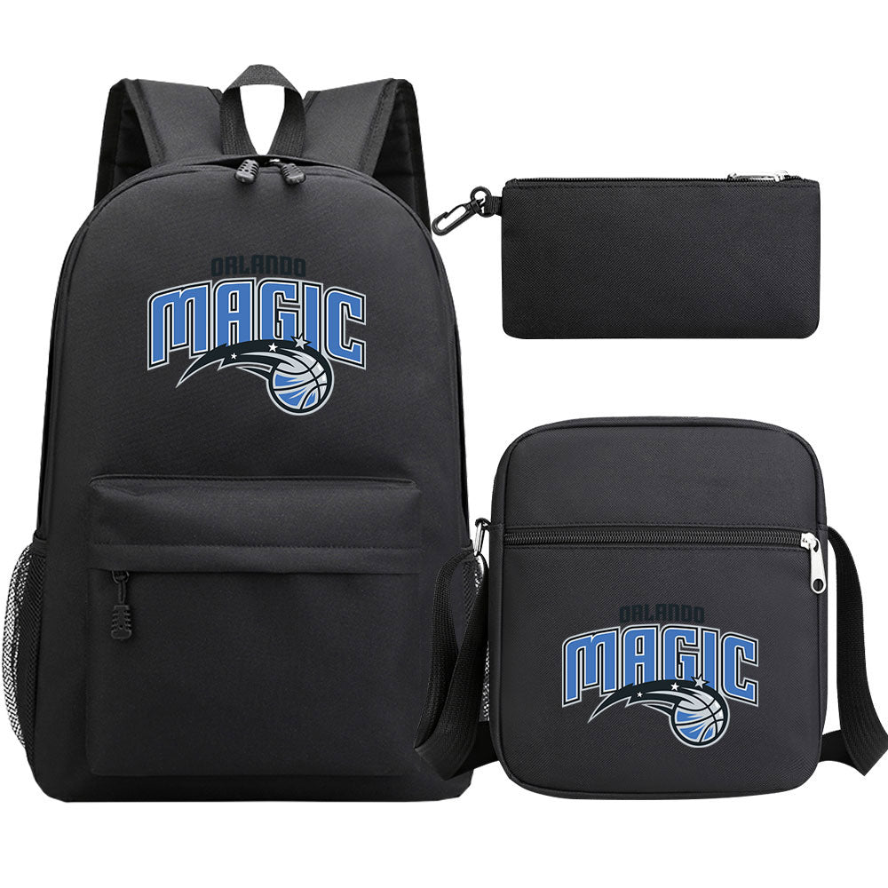 Orlando Magic Schoolbag Backpack Shoulder Bag Pencil Bag 3pcs set for Kids Students
