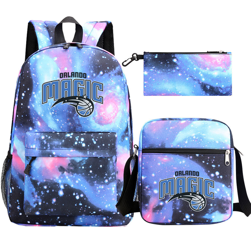 Orlando Magic Schoolbag Backpack Shoulder Bag Pencil Bag 3pcs set for Kids Students