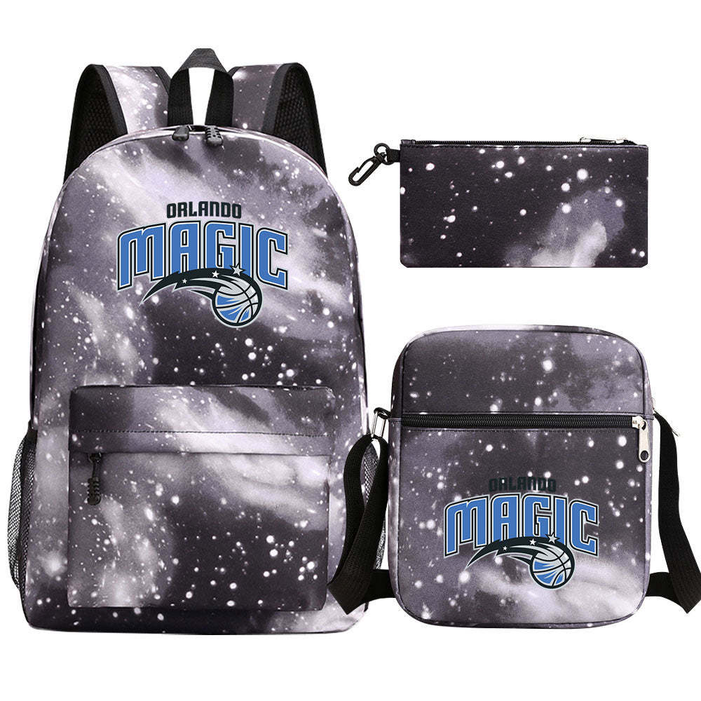 Orlando Magic Schoolbag Backpack Shoulder Bag Pencil Bag 3pcs set for Kids Students