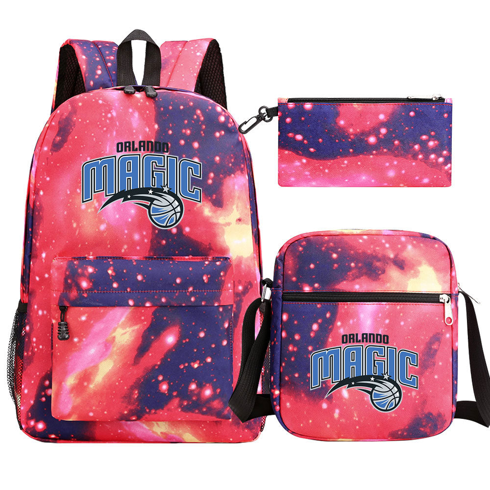 Orlando Magic Schoolbag Backpack Shoulder Bag Pencil Bag 3pcs set for Kids Students