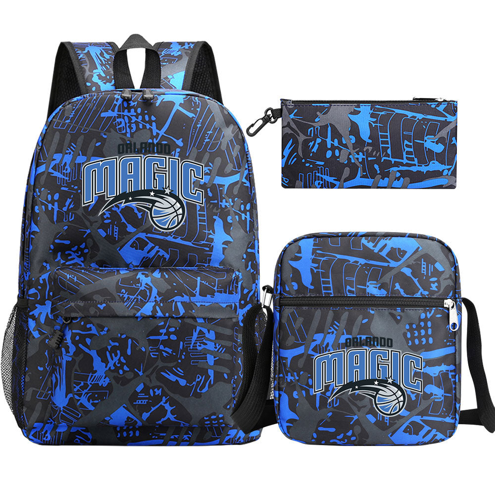 Orlando Magic Schoolbag Backpack Shoulder Bag Pencil Bag 3pcs set for Kids Students