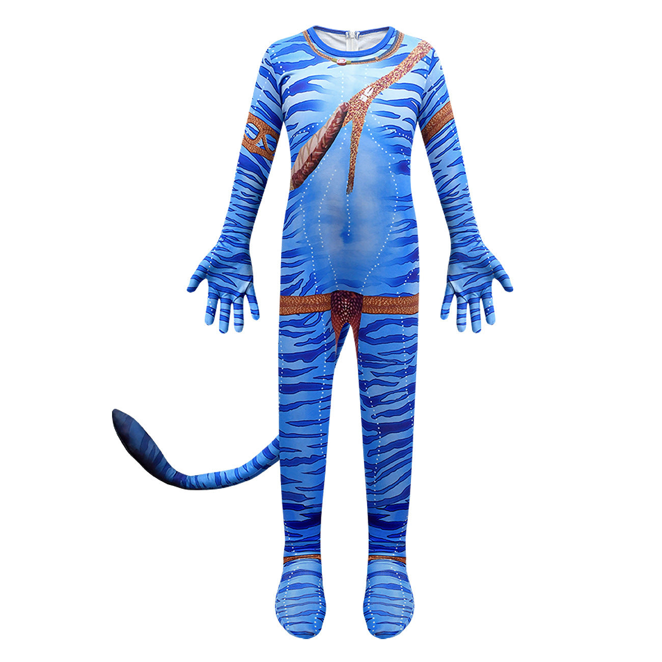 Avatar Cosplay Costume with Mask Boys Girls Bodysuit Halloween Fancy Jumpsuits