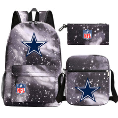 Dallas Cowboys Football Team Printed Schoolbag Backpack Shoulder Bag Pencil Bag 3pcs set for Kids Students