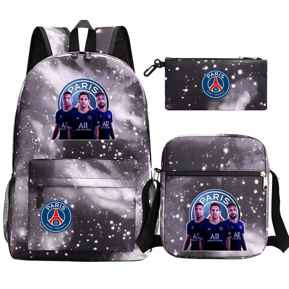 Football Paris Mbappe Schoolbag Backpack Shoulder Bag Pencil Bag Set Gift for Kids Students