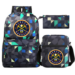 Denver Nuggets Schoolbag Backpack Shoulder Bag Pencil Bag 3pcs set for Kids Students