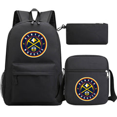 Denver Nuggets Schoolbag Backpack Shoulder Bag Pencil Bag 3pcs set for Kids Students