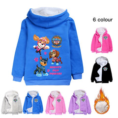 Paw Patrol Mighty Pups Sherpa Lined Hoodie Fleece Sweatshirt Full Zip Hooded Jacket for Kids