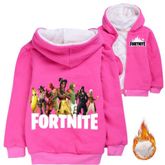 Fortnight Sherpa Lined Hoodie Fleece Sweatshirt Full Zip Hooded Jacket for Kids