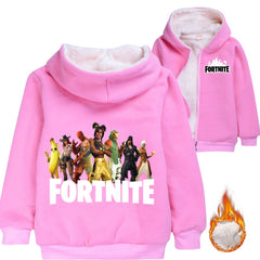 Fortnight Sherpa Lined Hoodie Fleece Sweatshirt Full Zip Hooded Jacket for Kids