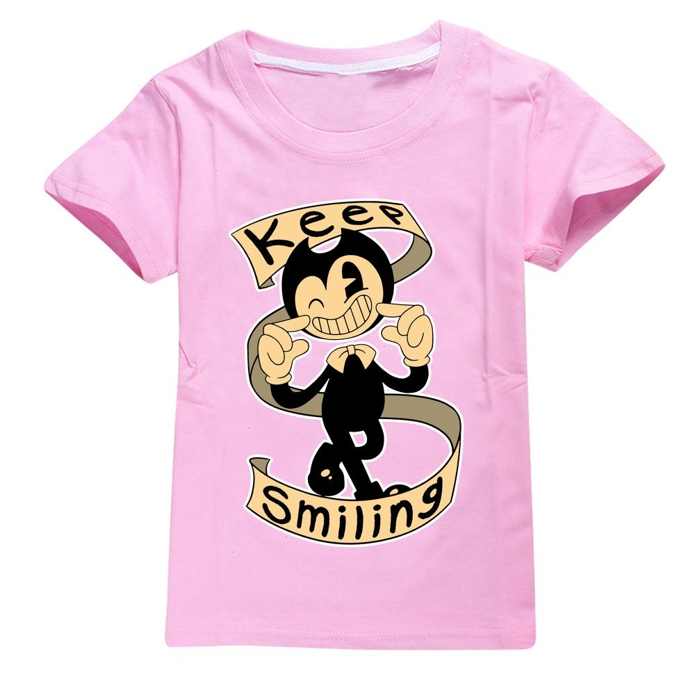 Bendy and The Ink Machine Casual Sweatshirt Spring Autumn Short Sleeve T-Shirts for Kids